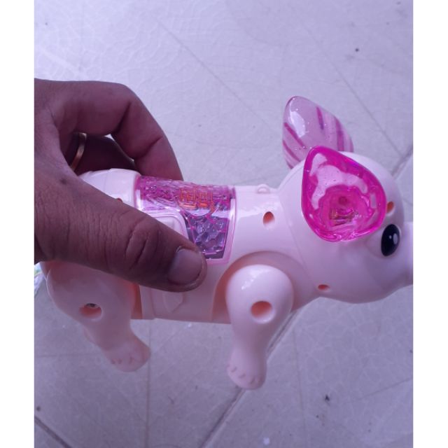 Chú Heo đi dạo bằng nhựa có nhạc và đèn Led rất đẹp tặng kèm PIN