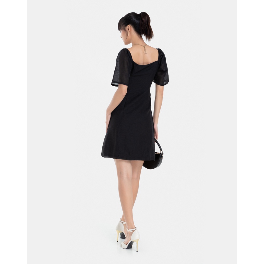 Đầm Lửng JUNO Cổ Vuông Nhún Eo JNDLU001