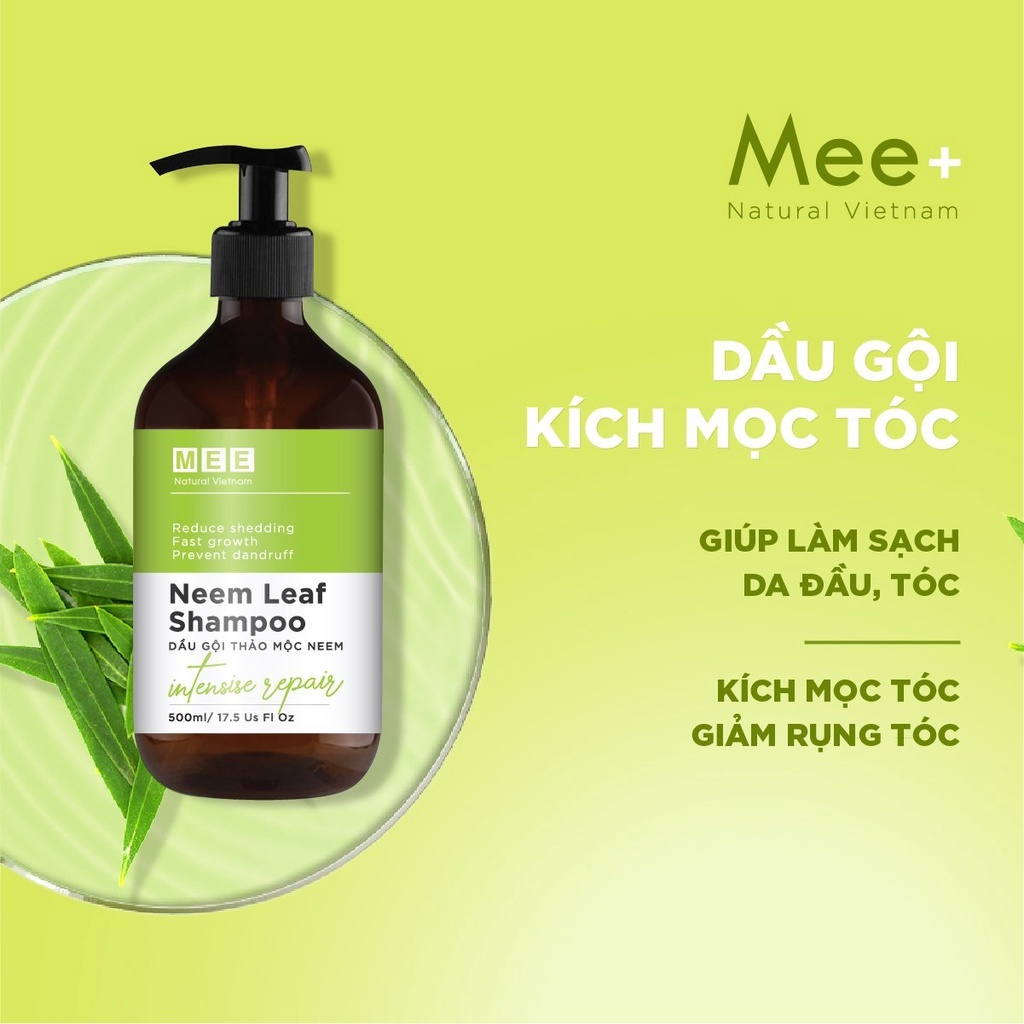 Dầu gội đầu thảo mộc Làm sạch da đầu, kích mọc tóc Mee Natural Shampoo 500ml