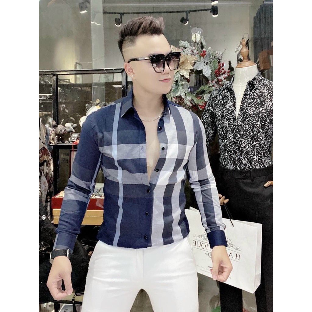 Áo sơ mi nam dài tay vải lụa mềm mịn thoái mát,  không phai màu, thời trang cao cấp LBFASHIONNEW