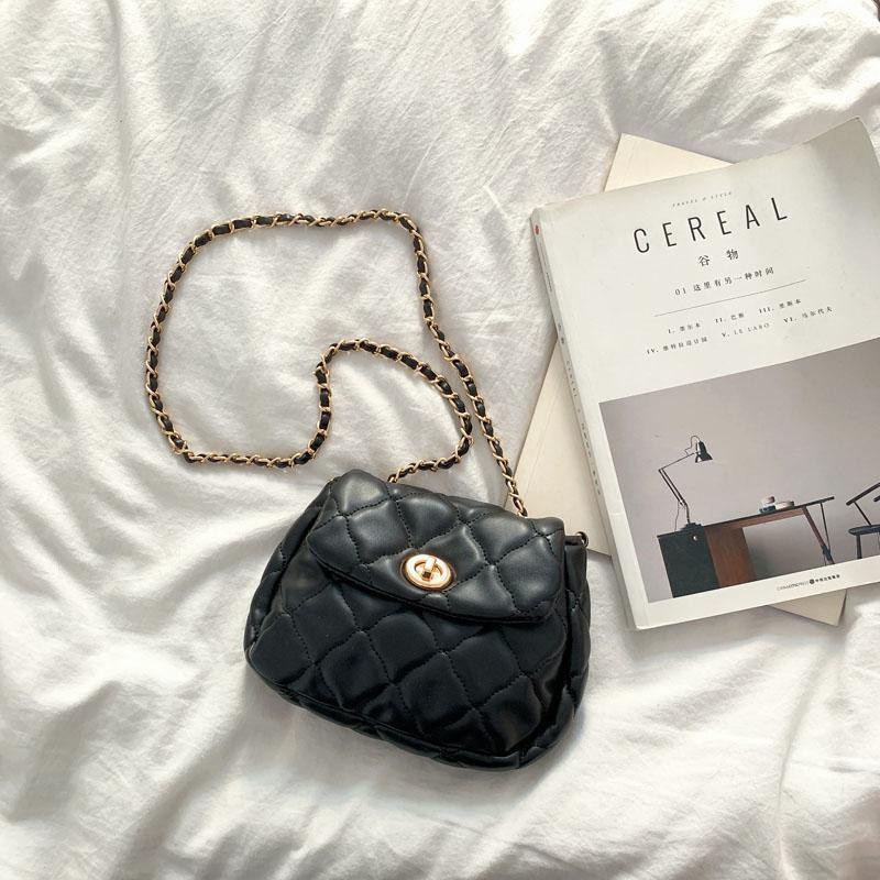 Túi đeo chéo vai mini hình mây vân hình thoi phối dây xích thời trang mùa hè Hàn Quốc mới 2020 dễ phối đồ cho nữ