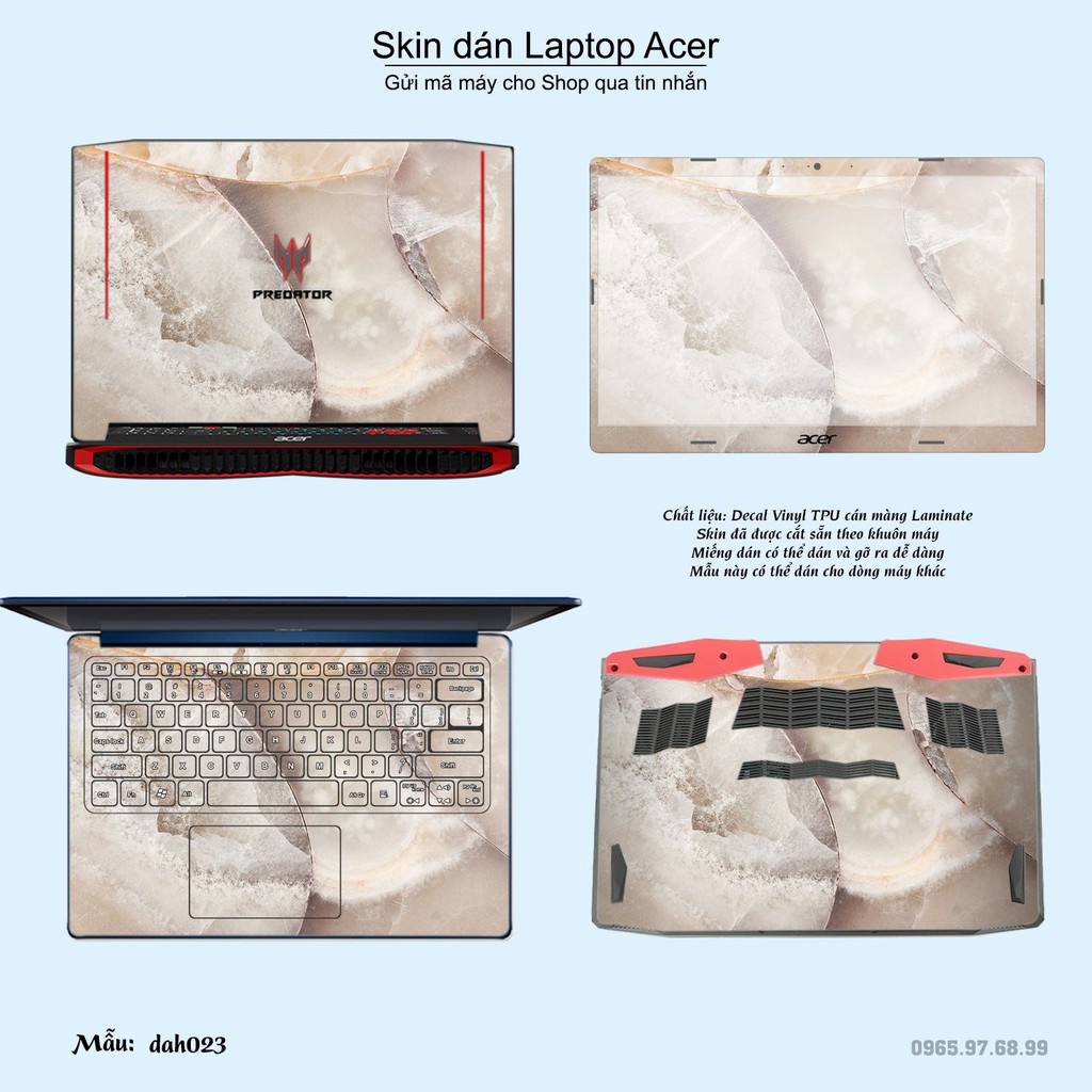 Skin dán Laptop Acer in hình vân đá (inbox mã máy cho Shop)