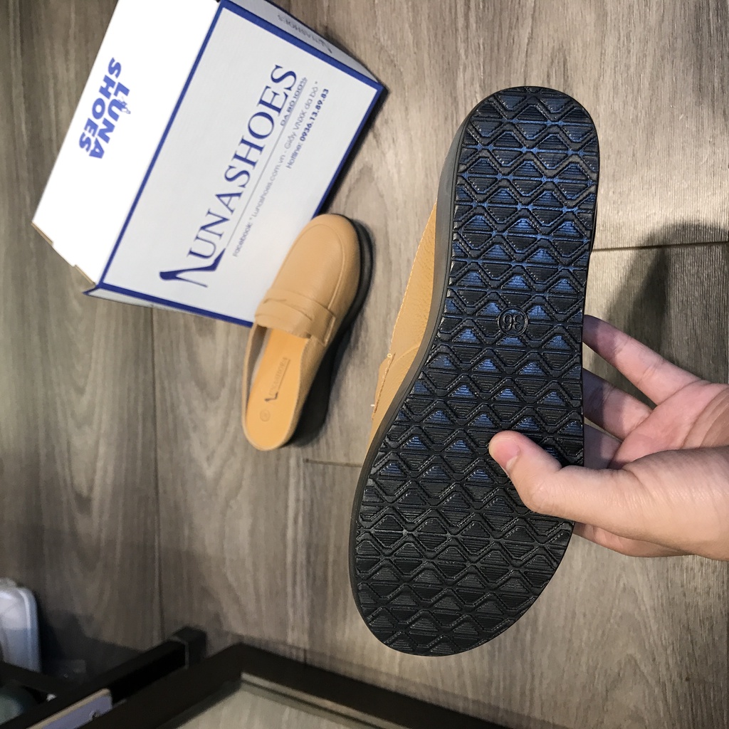 Dép sục nữ da bò mềm êm chân Lunashoes 6205 dễ thương dễ phối đồ bảo hành 2 năm giày trung niên