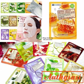 Combo 10 mặt nạ 3D Foodaholic Natural Essence Mask dưỡng da 23g