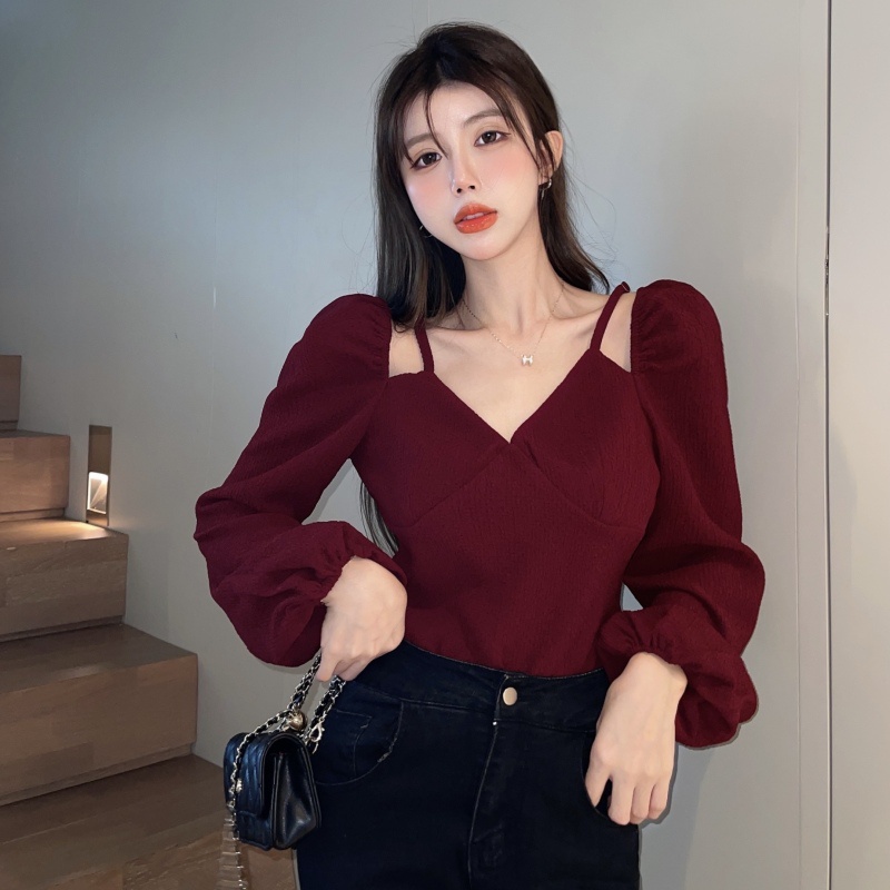 Áo thun tay dài dáng ôm dễ phối đồ thời trang mùa đông