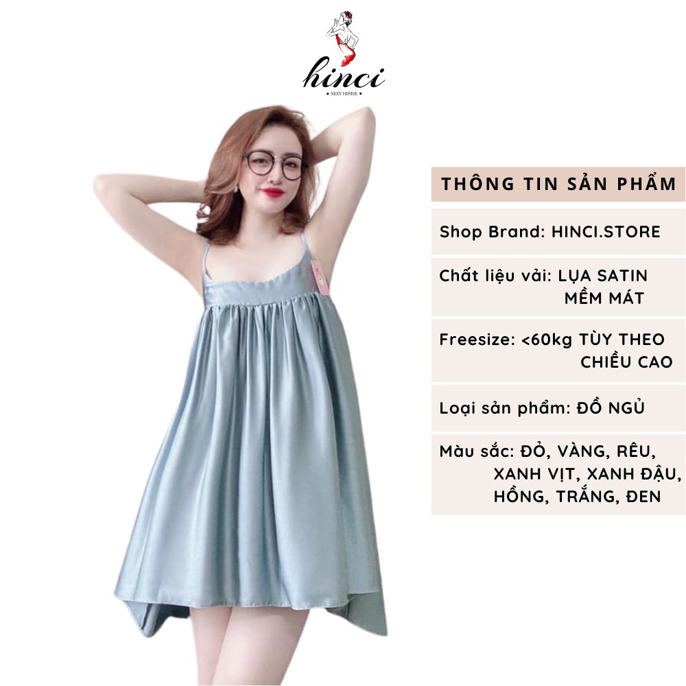 Đầm Ngủ 2 Dây - Váy Ngủ Gợi Cảm Chất Lụa Satin Cực Mát, Mịn Mặc Nhà Thoải Mái [DN23]