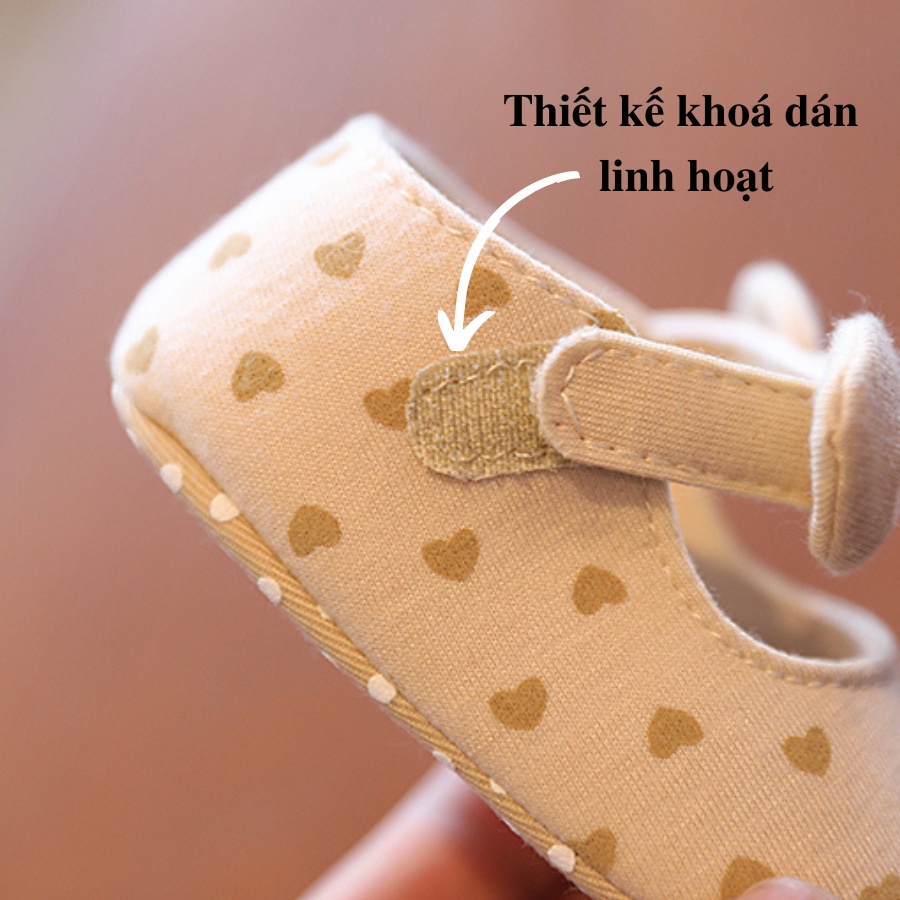 Đôi giày búp bê  cho bé gái tập đi đế mềm chống trượt đính nơ xinh xắn dễ thương