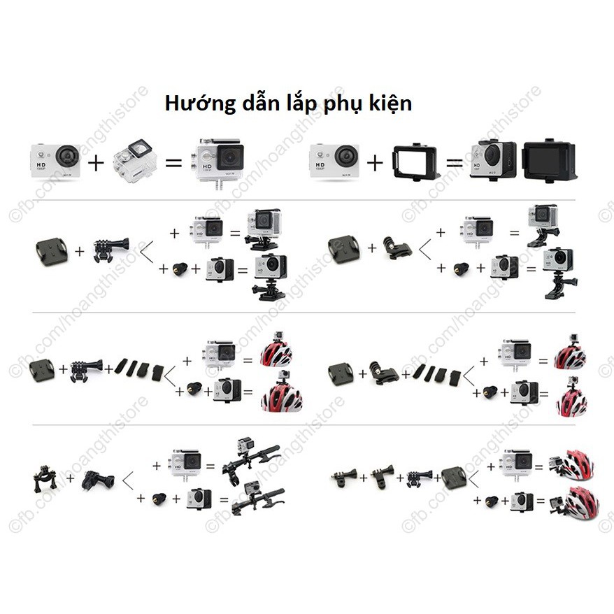 Mount chữ J cài lùn - cao gắn đế chính phụ kiện cho GoPro, SJCAM, EKEN, AMkov, Andoer...