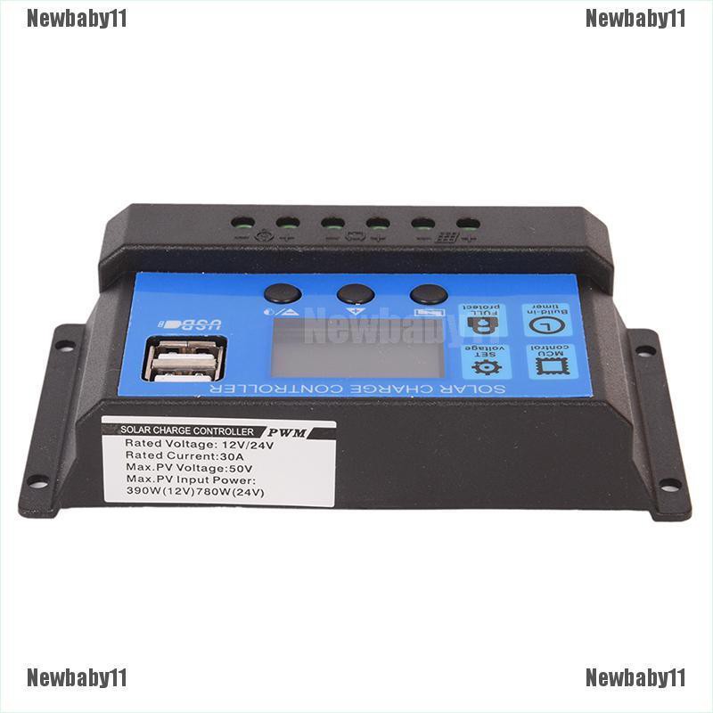 Bộ Điều Khiển Sạc Năng Lượng Mặt Trời 12v/24v 30a Pwm Lcd