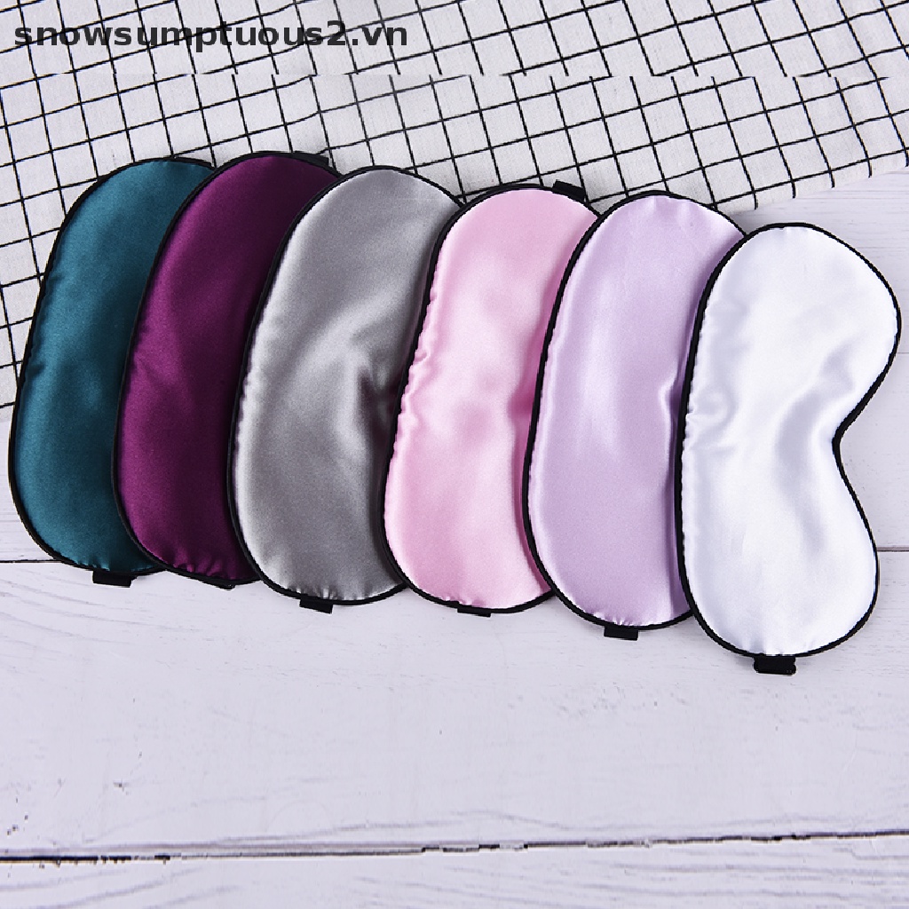 [Hàng mới về] Miếng bịt mắt ngủ giả lụa nguyên chất có đệm chắn ánh sáng thư giãn cho du lịch