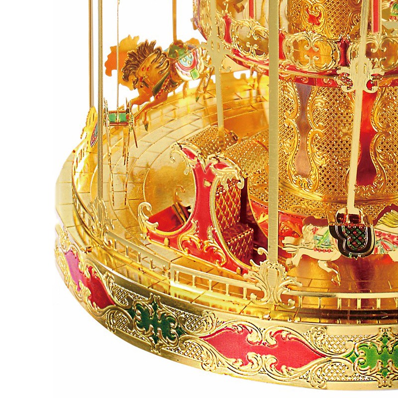 Mô hình lắp ghép kim loại 3d Vòng Xoay Ngựa Gỗ Merry Go Round