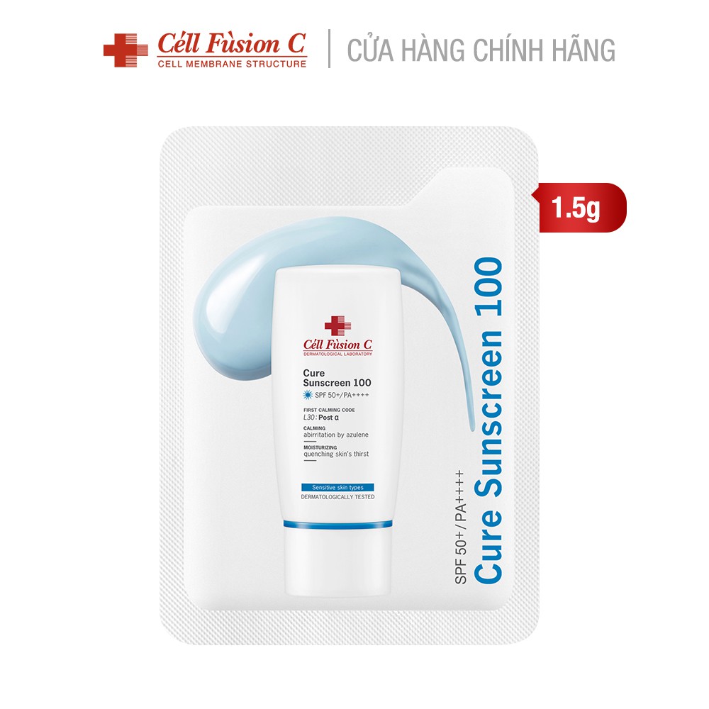 [SAMPLE] Kem Chống Nắng Dịu Da Cell Fusion C Cure Sunscreen 100 SPF 50 1.5ml