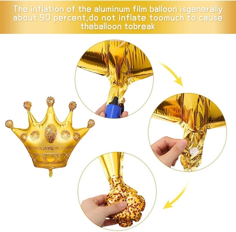 Bong Bóng Nhôm Hình Vương Miện Trang Trí Tiệc