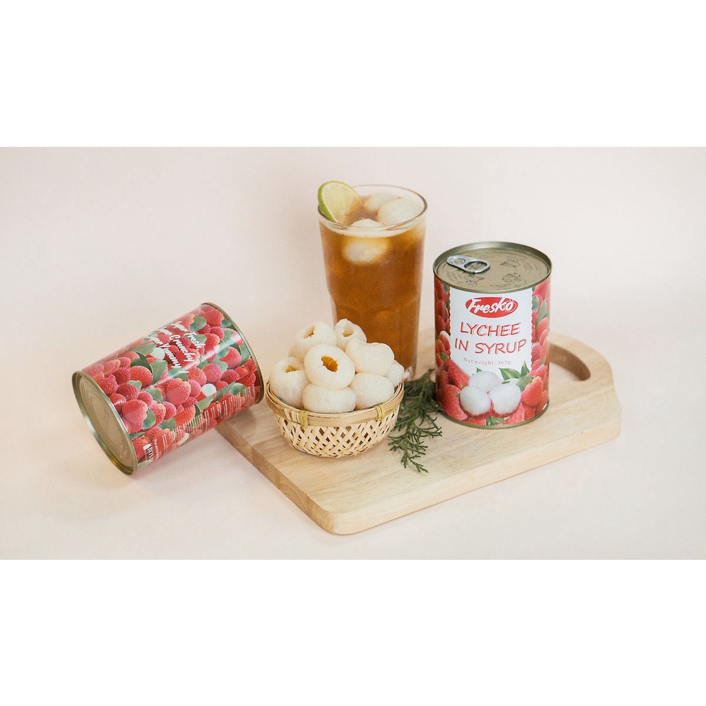 Vải thiều ngâm nước đường Fresko 565g - vải ngâm, vải resk, vải việt nam - Gia store