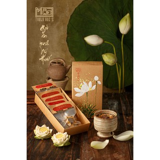 Trà sen Huế sấy lạnh ⚡HỘP 5 BÔNG, BAO BÌ DO HỌA SĨ HUẾ VẼ TAY⚡ Áp dụng công nghệ sấy lạnh giữ nguyên vẹn mùi thơm