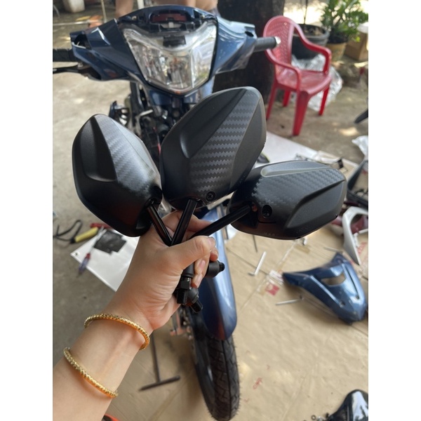 Kính chiếu hậu xe máy mẫu BB nhựa nhám dành cho các dòng xe l Gương chiếu hậu xe máy