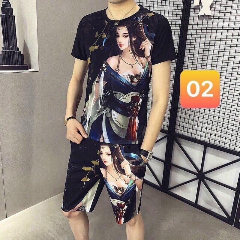 Bộ nam thun lạnh in hình | BigBuy360 - bigbuy360.vn