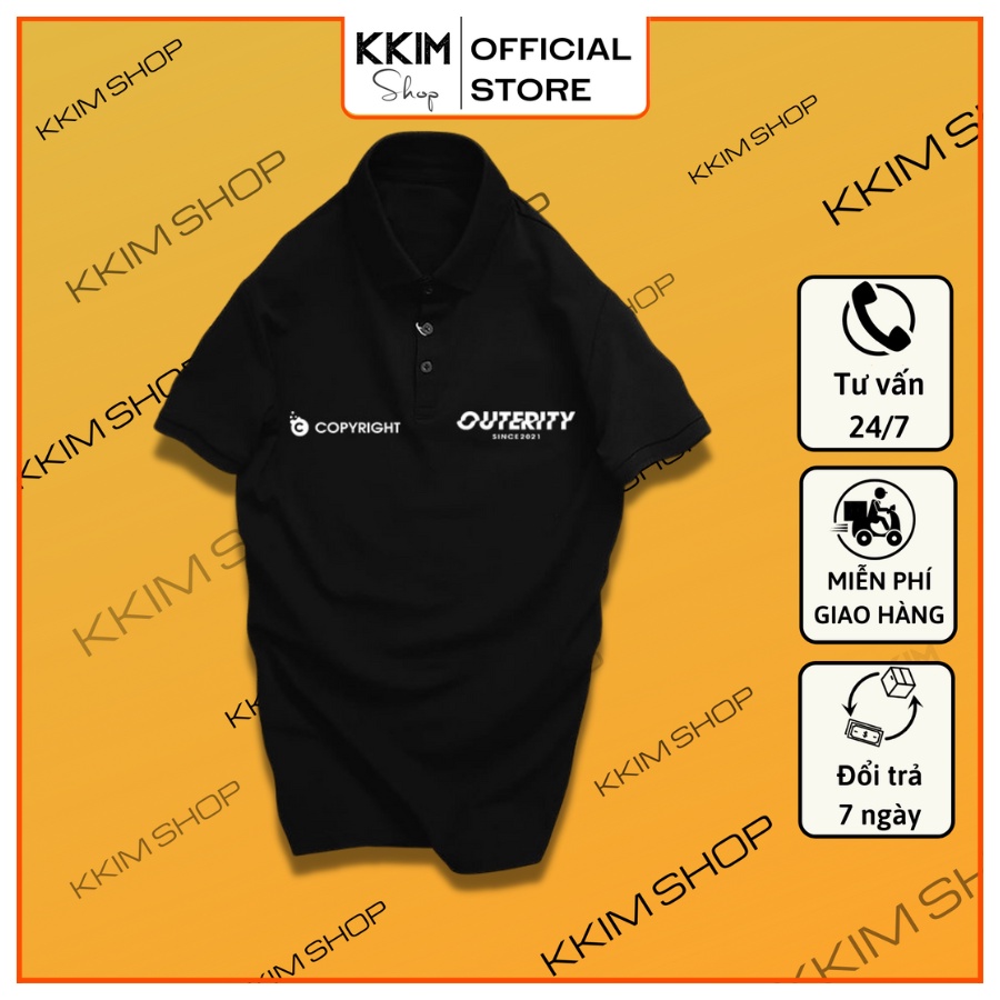 Áo Polo OUTERITY, Full Size Nam Nữ, áo thun có cổ trắng, đen, cổ trụ Unisex chất Thun Cá Sấu Poly Thái KKimshop