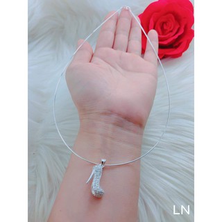 Kiềng cổ mềm bạc ta thêm mặt tùy chọn