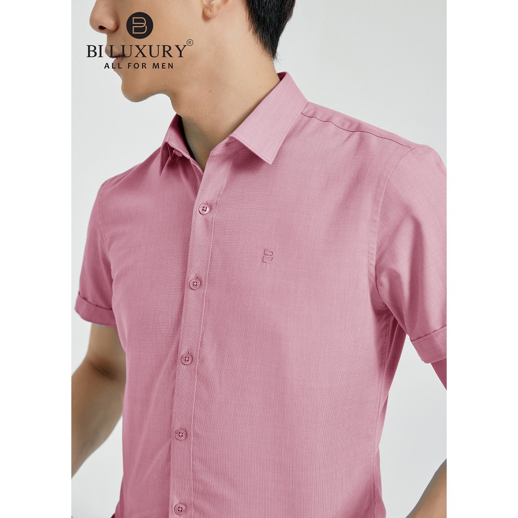 [Mã FAMALLT5 giảm 15% đơn 150K] Áo sơ mi cộc tay nam BILUXURY màu hồng - SMCB021HOG | BigBuy360 - bigbuy360.vn