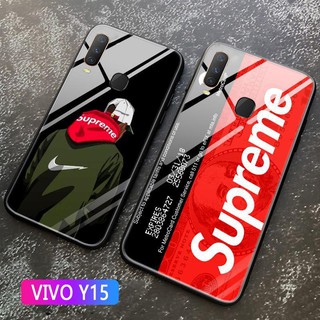 Ốp Lưng Kính Cường Lực Chống Sốc In Chữ Supreme Cho Vivo Y15 2020 Y19 Y11 2019 Y12 Y17 2019