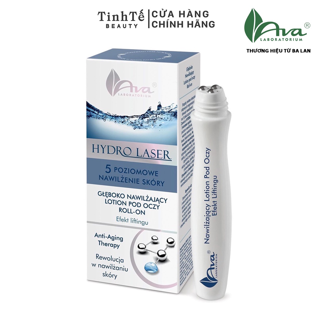 Lăn bọng mắt chống nhăn ở vùng bọng mắt AVA Hydro laser - Deeply hydrating eye contour concentrate lotion roll-on 15ml