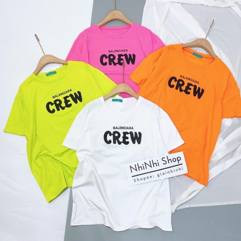 Áo phông chữ thêu form rộng dáng dài, Áo thun cổ tròn ngắn tay dáng dấu quần AP1367 - NhiNhi Shop *