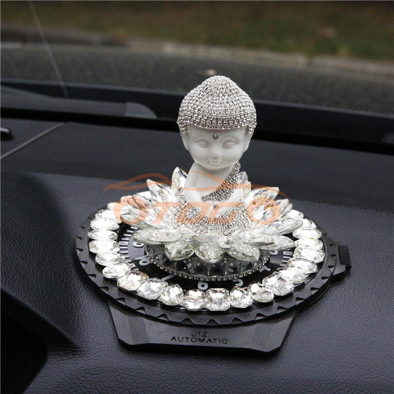 Tượng Phật Thích Ca Đính Đá Tọa Đài Sen Đá, Trang trí taplo xe ô tô