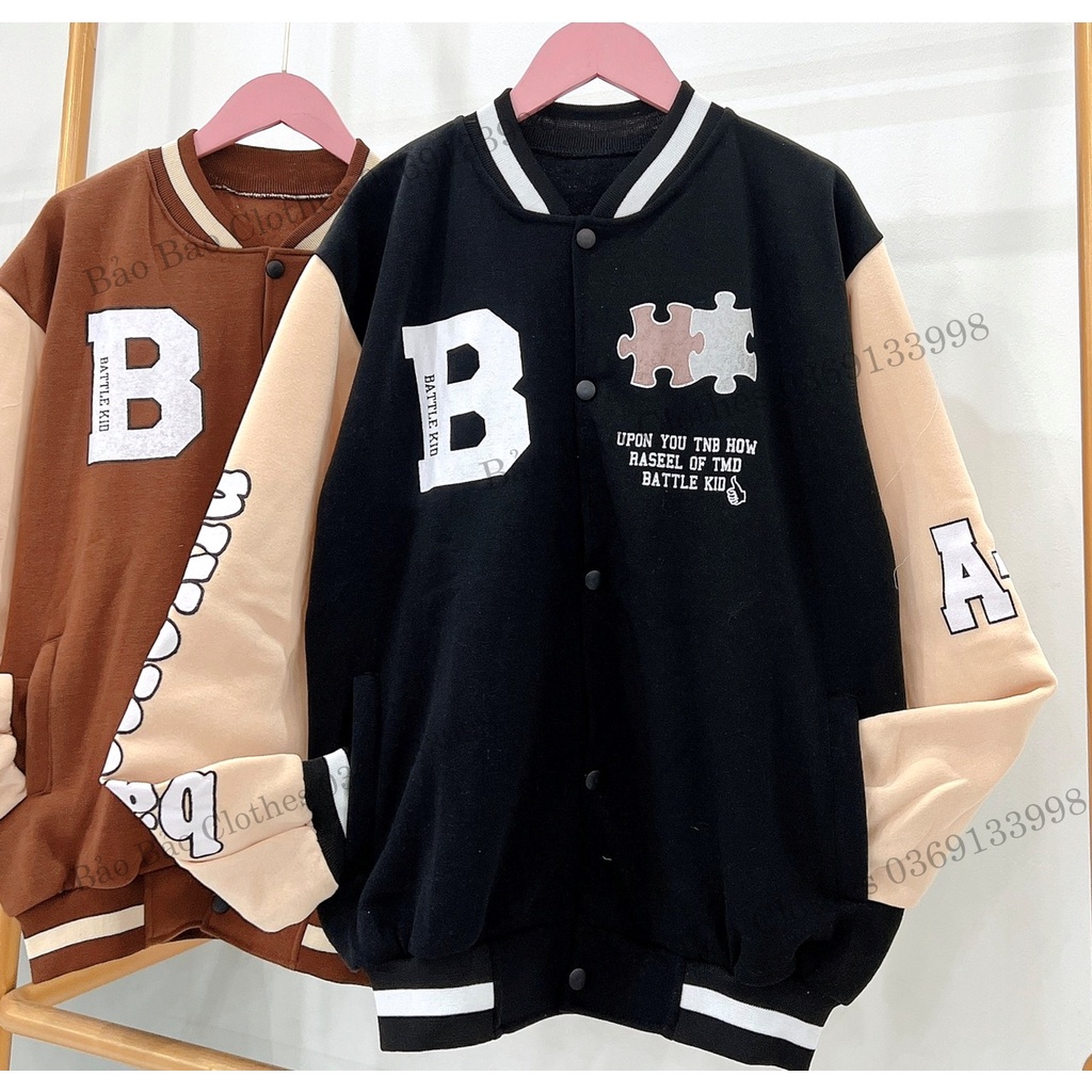 Áo Khoác Nỉ Nam Nữ  Form Rộng Chữ B Ghép Hình Vải Dày Mịn Thoáng Mát Thiết Kế Thời Trang Kiểu Dáng Năng Động