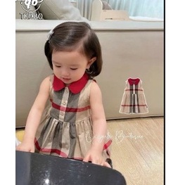 Váy đầm trẻ em Quỳnh Boutique Mẫu váy BBR cổ đỏ siêu xinh cho bé