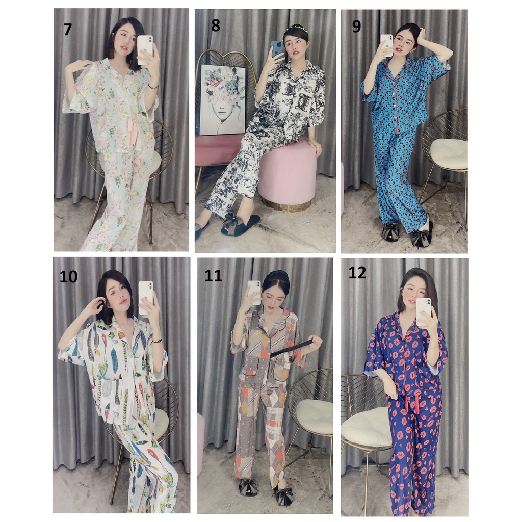 Đồ Bộ Lụa Latin - Tay Cánh Dơi Quần Dài