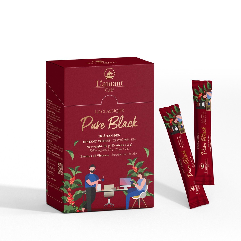 L'AMANT CAFÉ HÒA TAN PURE BLACK 30G (15 STICK)