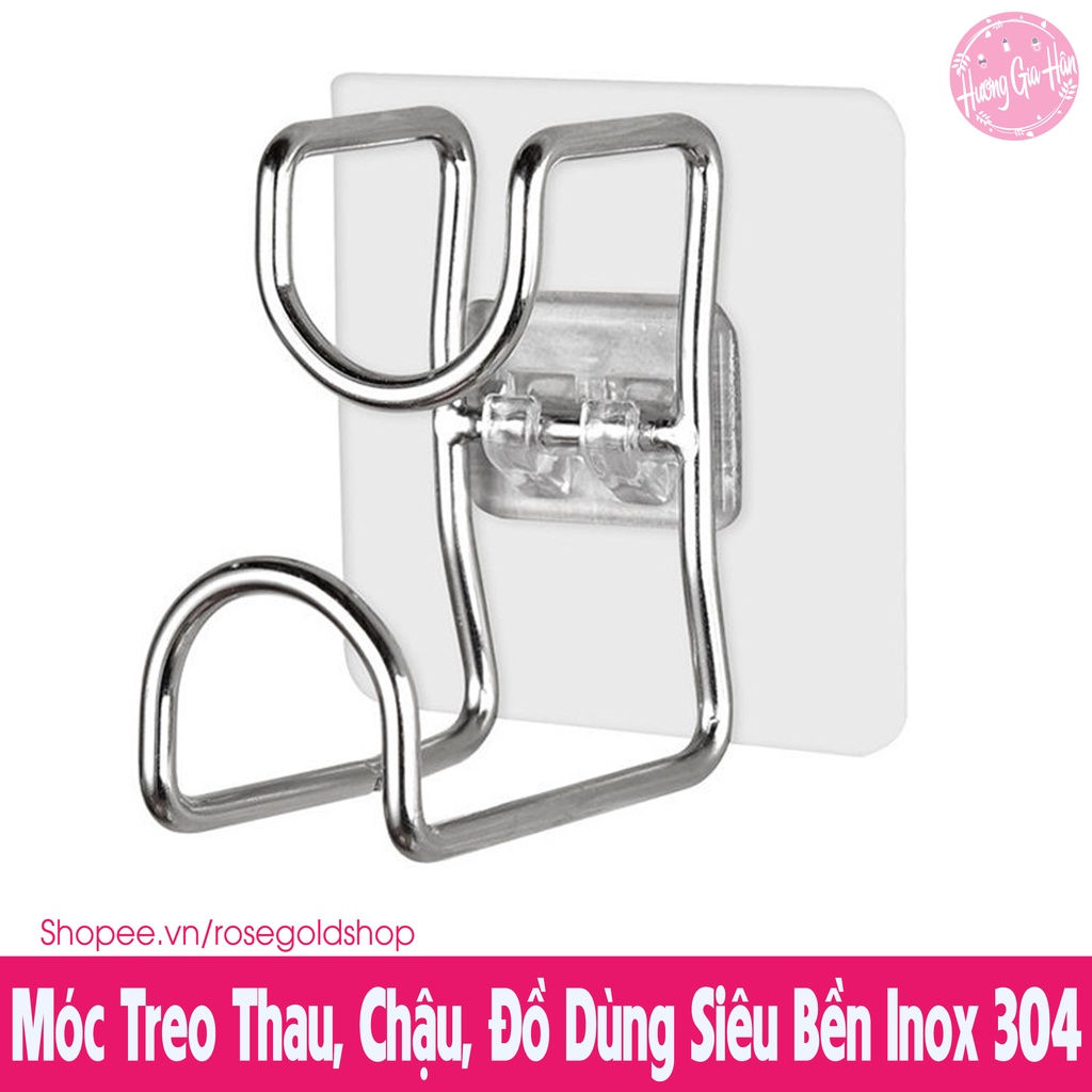 Móc Treo Thau Chậu Dán Tường Chịu Lực 5kg, Bằng Inox 304  Siêu Chắc Siêu Bền