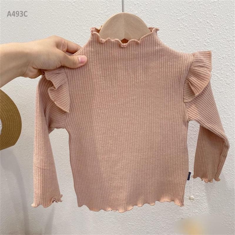 Áo dài tay bé gái áo giữ nhiệt cotton len tăm XHN784