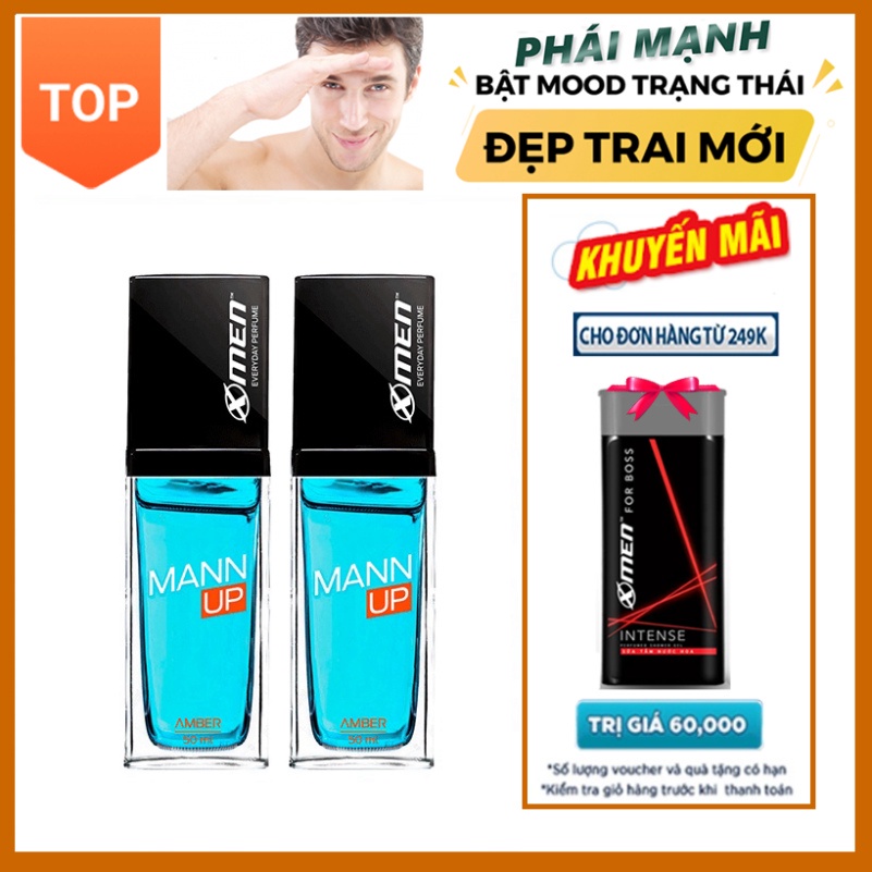 Combo 2 Xịt nước hoa hằng ngày X-Men Everyday Perfume Mann Up Amber 50ml/chai