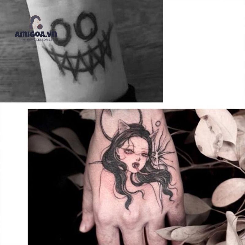 ✨✨Nhãn dán hình xăm tạm thời chống nước phong cách ngẫu nhiên cá tính thời trang dành cho nam và nữ