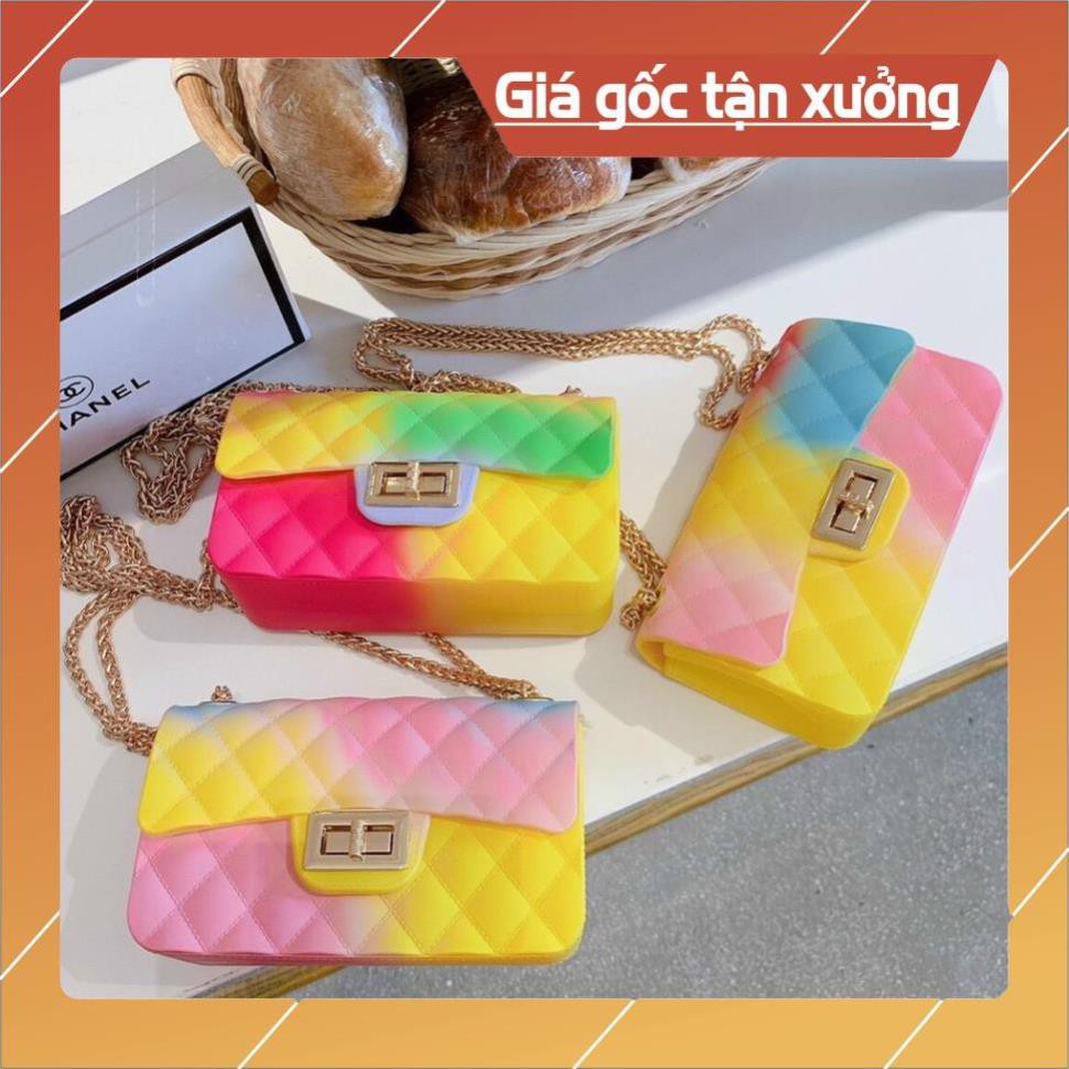 Hàng Cao Cấp -  túi xách nữ- silicol trần trám màu cầu vồng lối 1 đổi 1 | BigBuy360 - bigbuy360.vn
