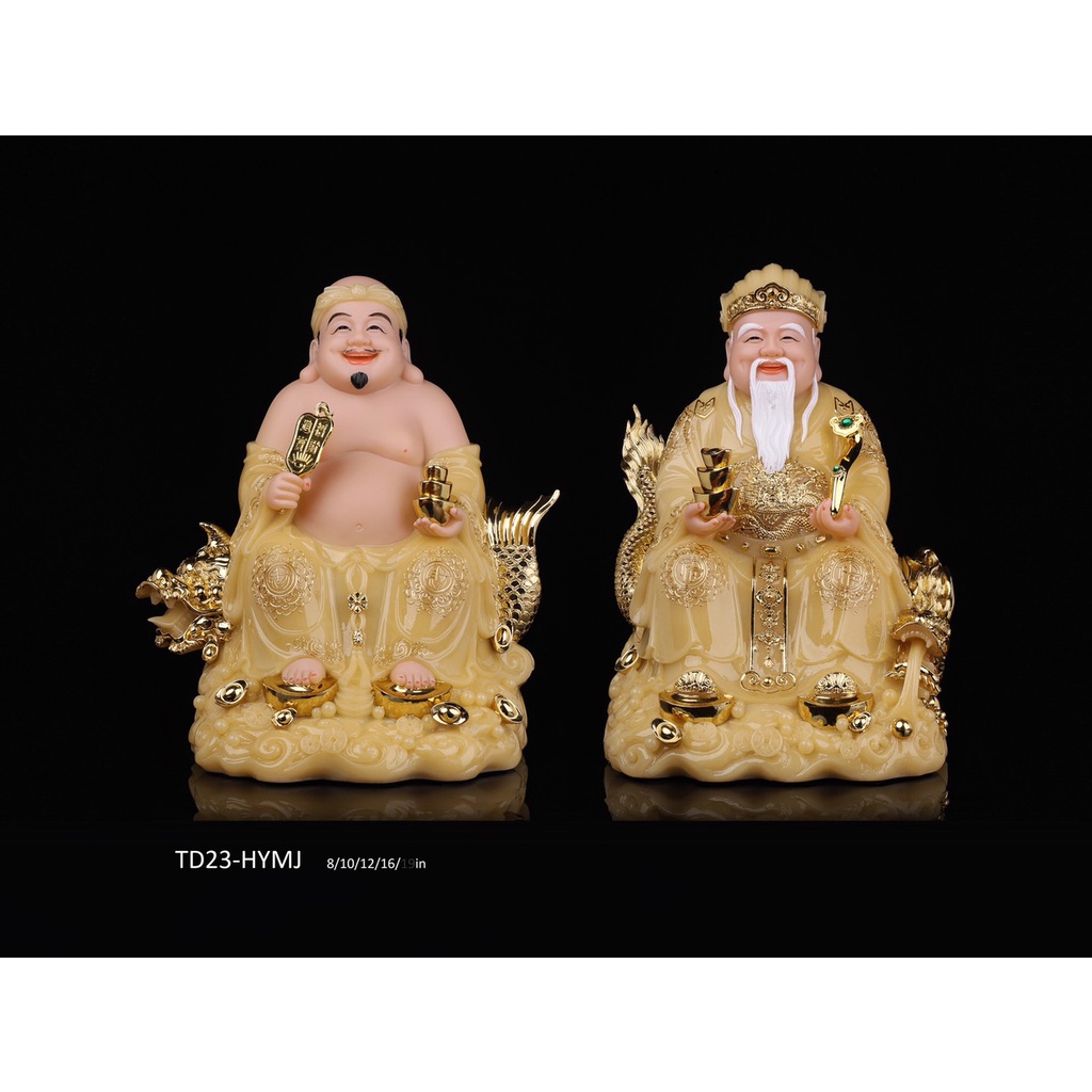 Cặp Thần Tài Thổ Địa - Tài Địa Bột Đá Đỏ 10 in - 25cm (Nhiều Mẫu)