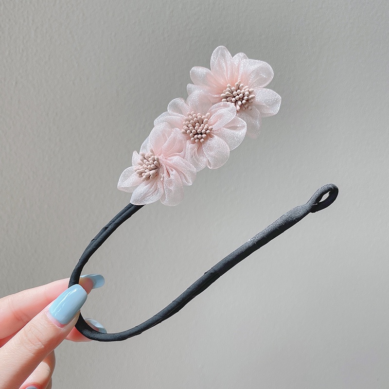 Dây buộc tóc đính hoa vải organza xinh xắn