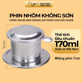 Phin Pha Cà Phê Nhôm Nguyên Chất Không Sơn E-sky Coffee Size Nhỏ Miệng 7cm - KL