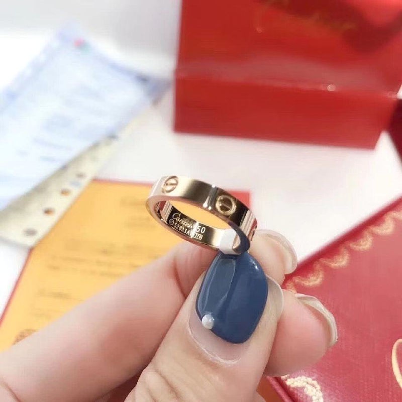 Nhẫn Đeo Tay Mạ Vàng Hồng 18k Không Phai Màu Có Thẻ Quà Tặng Cho Cặp Đôi