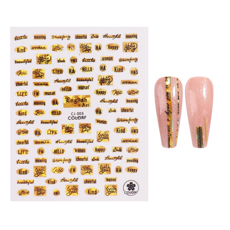 Miếng Dán Trang Trí Móng Tay In Chữ Cái 3D DIY Dành Cho Nữ