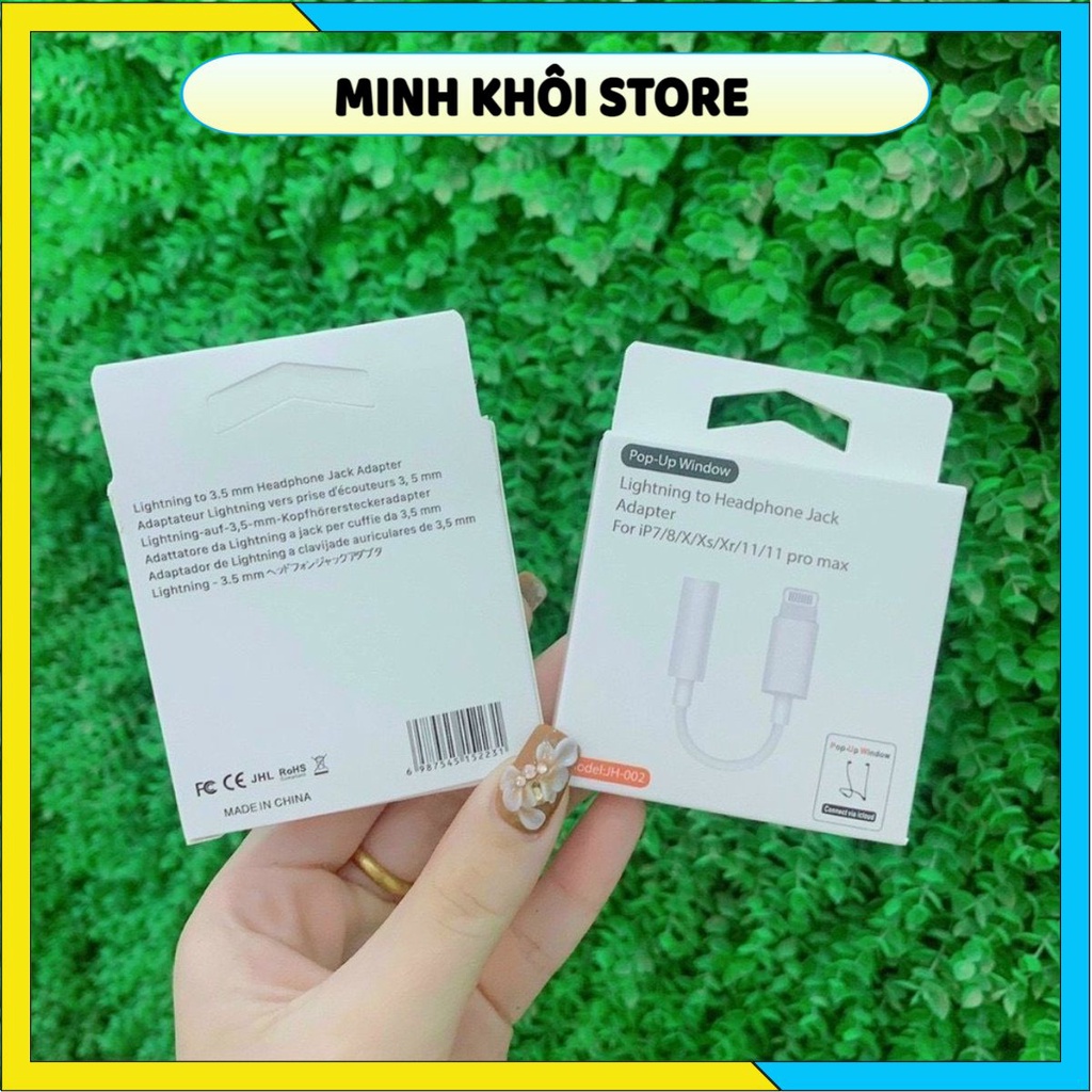 Jack chuyển đổi tai nghe 3.5 sang Lightning JH002, kết nối Bluetooth, có mic