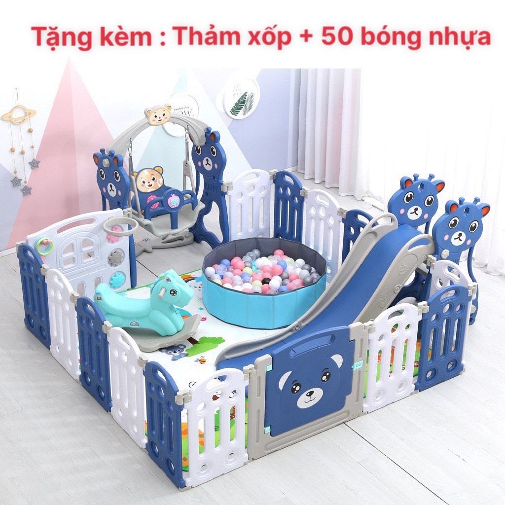 Quây cũi cho bé, bộ quây cũi nhựa nguyên sinh cỡ lớn 5 món cho bé vui chơi an toàn