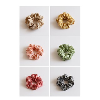 Dây cột tóc kẻ caro vải lưới Scrunchies