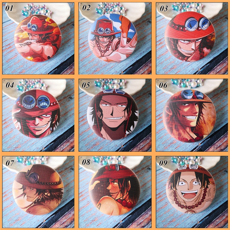 ☠ One Piece Character 03 ：Portgas·D· Ace - Anime Cosplay Badge Cài áo ☠ 1Pc 58MM Collection Brooches Pins for Backpack Clothes（Ace Series ：9 Styles）