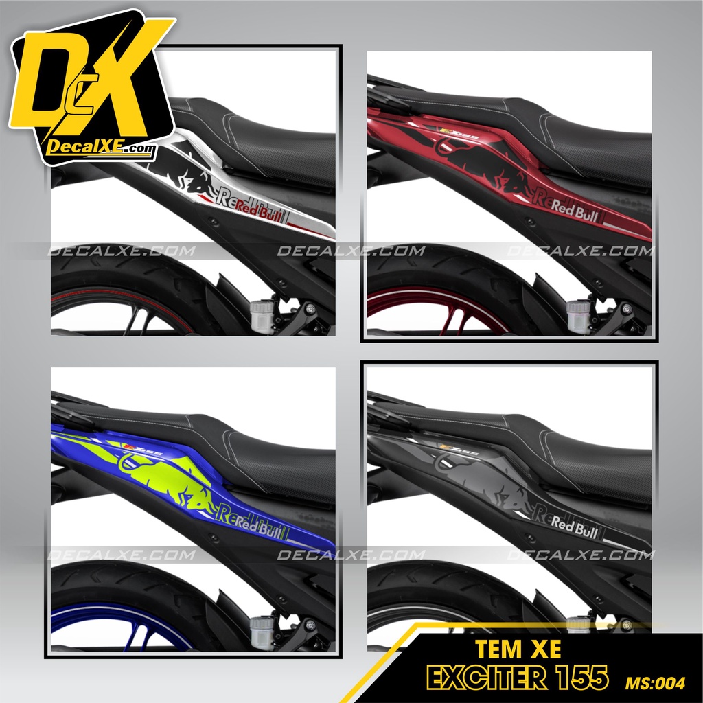 Tem Dán Xe Exciter 155 mẫu Redbull |Chất Liệu Decal Cao Cấp Chống Nước, Bền Màu, Cắt Khuôn Sẵn Dễ Dán | ex155-004