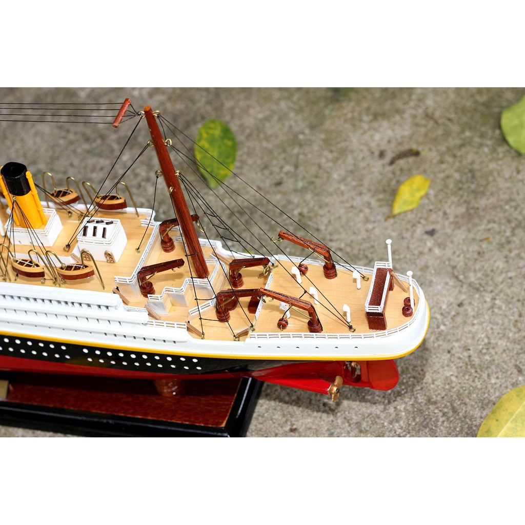 Mô hình tàu Titanic 60cm gỗ tự nhiên, du thuyền chở khách du lịch trên biển, đồ trang trí cao cấp