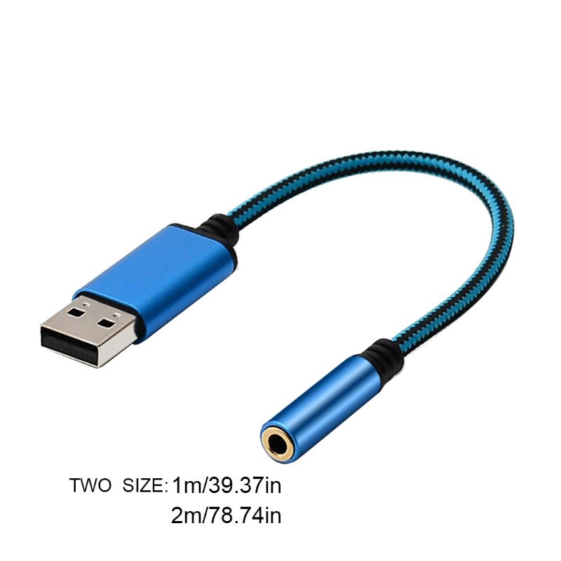 Cáp âm thanh chuyển đổi giắc cắm USB sang cổng cắm 3.5mm 2 trong 1 0.2/1m Btsgx