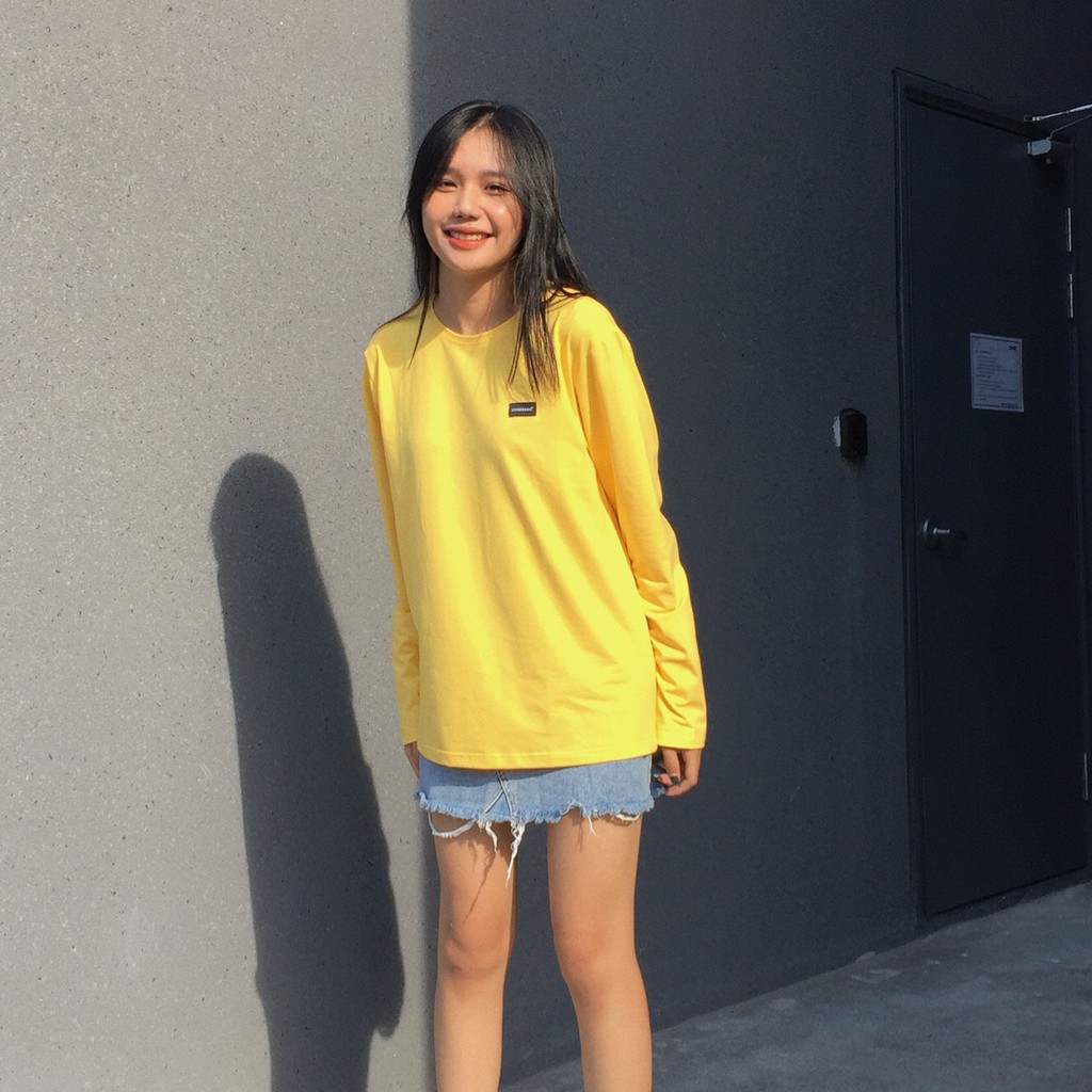 Usthebasic - Áo thun trơn tay dài Unisex Basic
